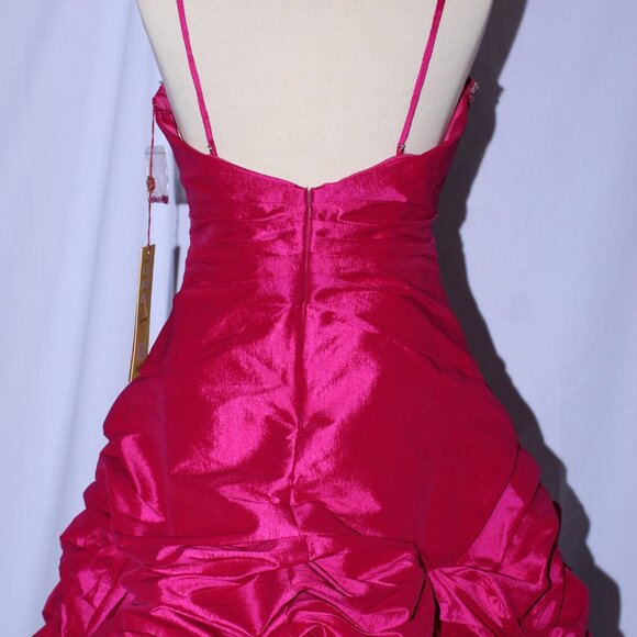 MayQueen #781 Dual Style Taffeta Prom or Party Gown-Size 12-FUCHSIA-NEW W/Tags - Picture 6 of 7